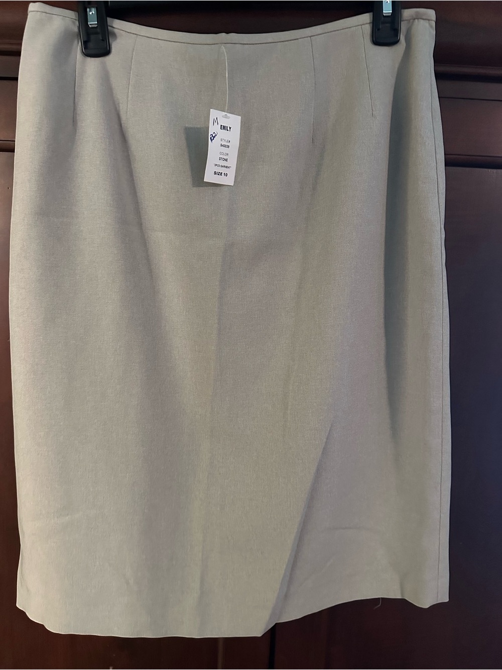 Classic Straight Skirt in Light Beige